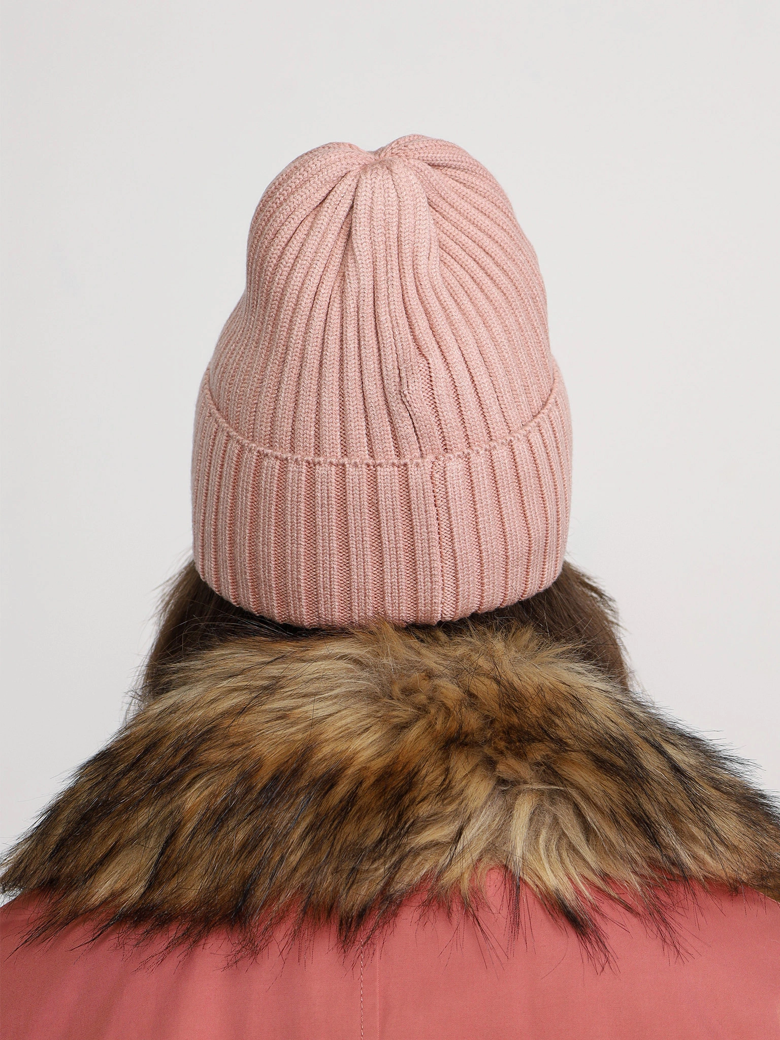 Шапка-бини из смесовой вискозы с отворотом в ассортименте